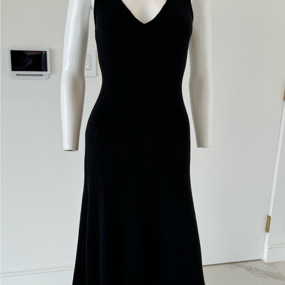 BCBG MaxAzria Ribbed Tank Dress size XXS Sleeveless Black with attached belt - Picture 8 of 10